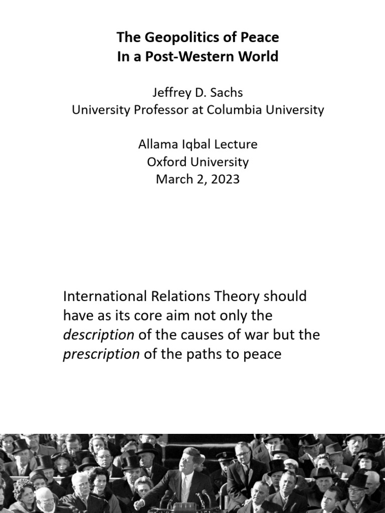 Geopolitics of Peace in A Post-Western World - Jeffrey D. Sachs - March ...