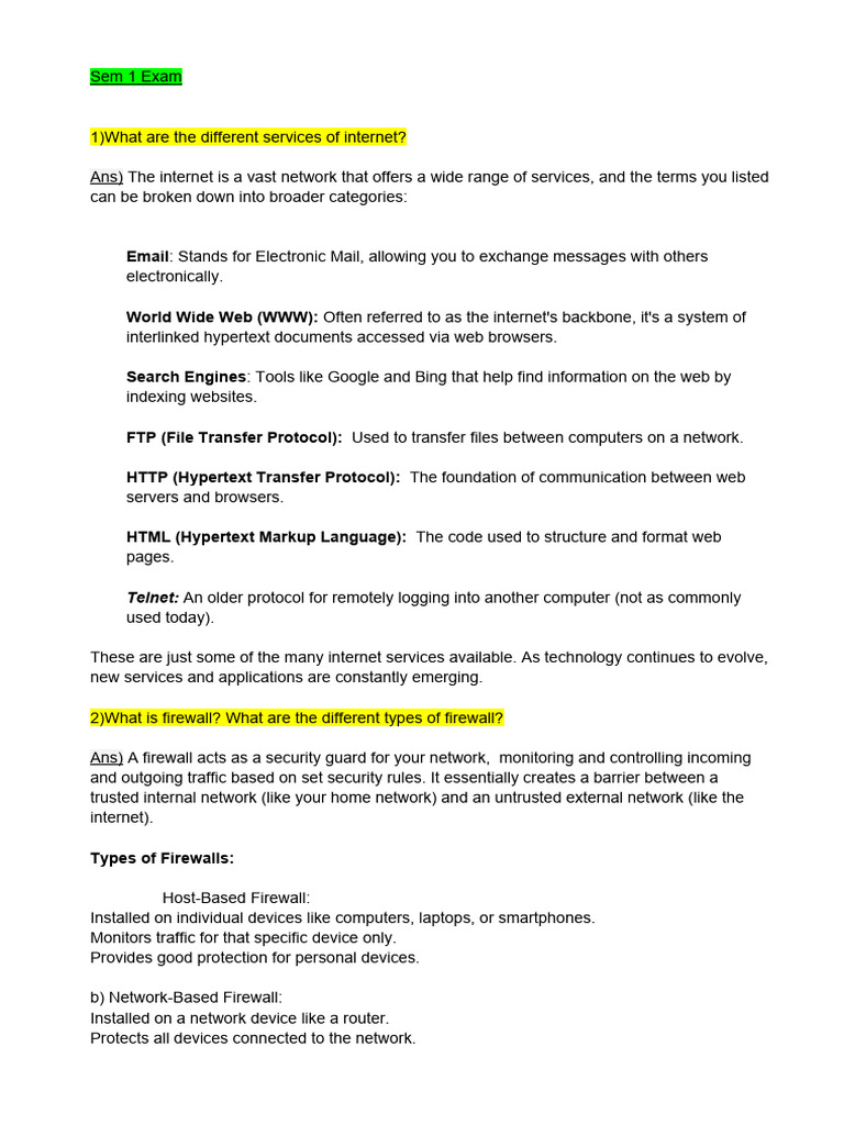 Sem 1 Exam Download Free Pdf World Wide Web Internet Web