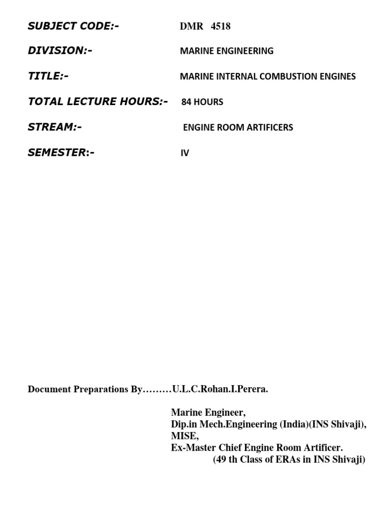 Marine Internal Combustion Engines | PDF | Internal Combustion Engine ...