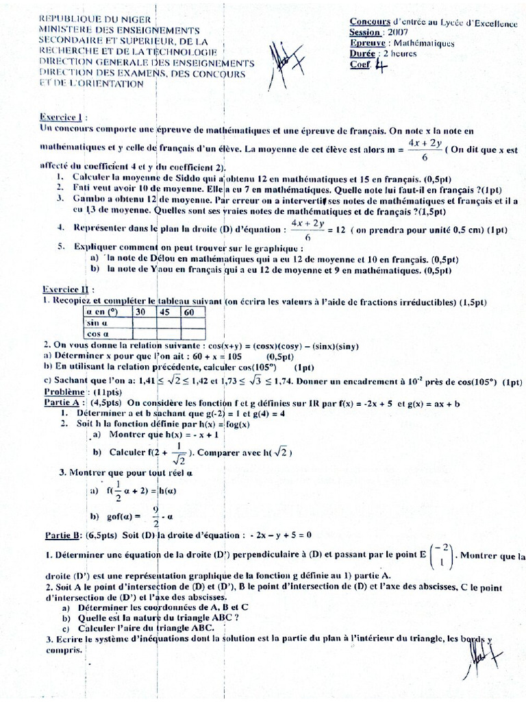 Maths LEX 2007 2008 2012 | PDF