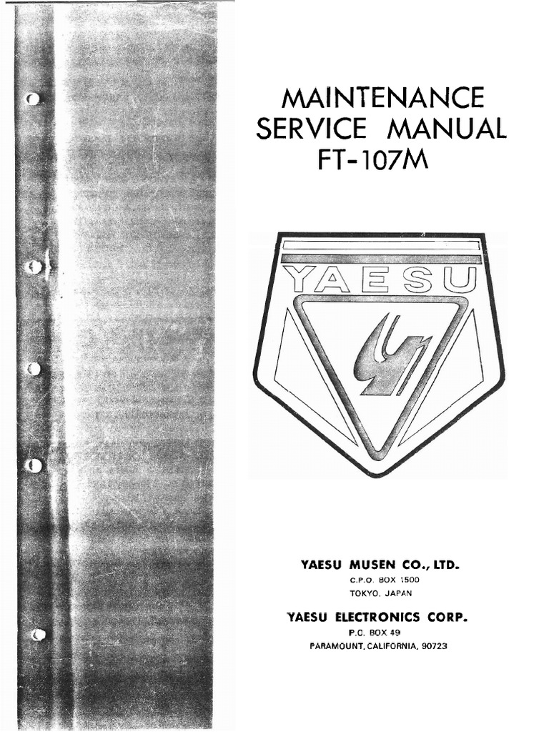 Yaesu FT-107M Service Manual: Full Size 11" X 24" Foldout Schematics - 195 Pages