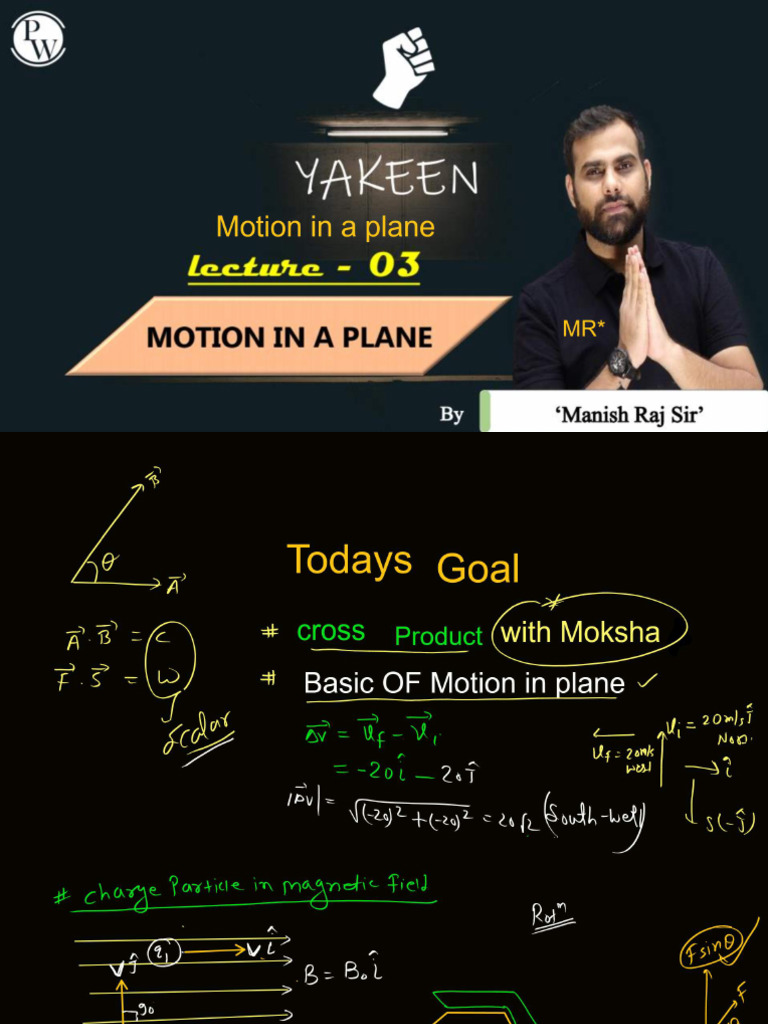 Motion in A Plane Vector Lec 03 Notes | PDF