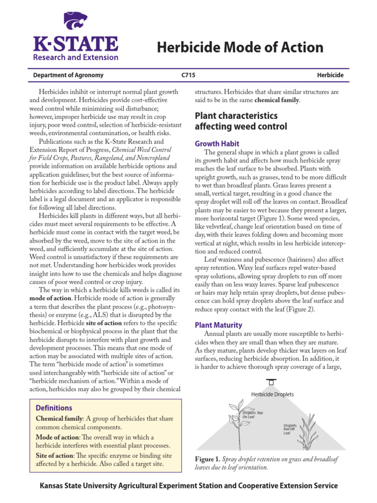 Herbicide Mode of Action C715 | PDF | Herbicide | Soil