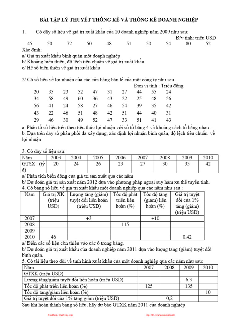 Nguyen-Ly-Thong-Ke-Kinh-Te - Btnltkvatkdn - (Cuuduongthancong - Com) | PDF