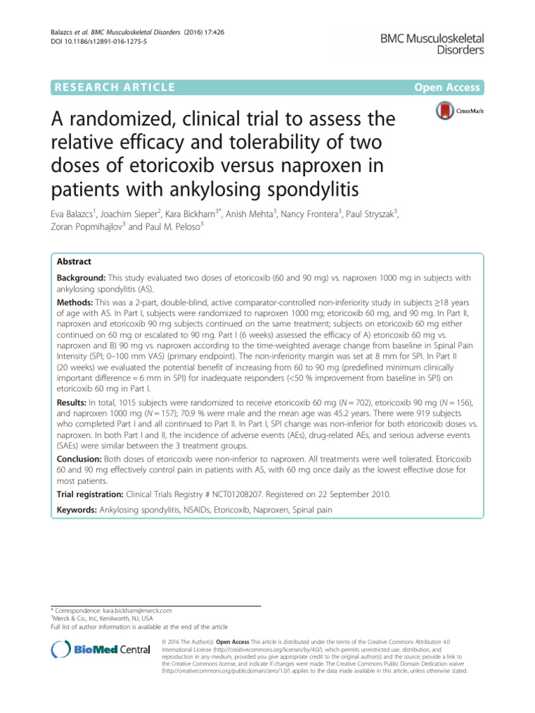 A Randomized, Clinical Trial To Assess The Relative Efficacy and ...