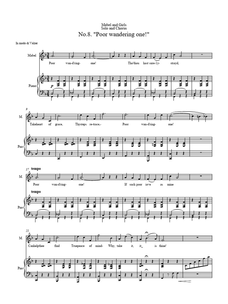Poor Wandering One Sheet Music | PDF