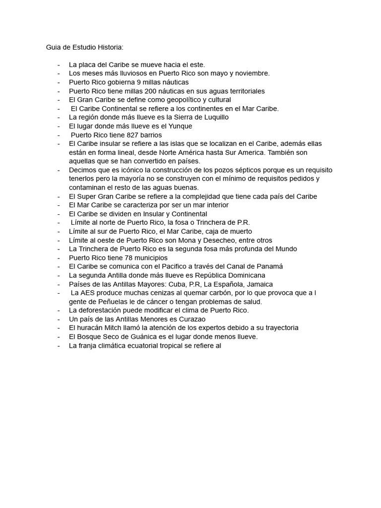 Guía de Estudio Historia de PR Kronos | PDF | Viajes