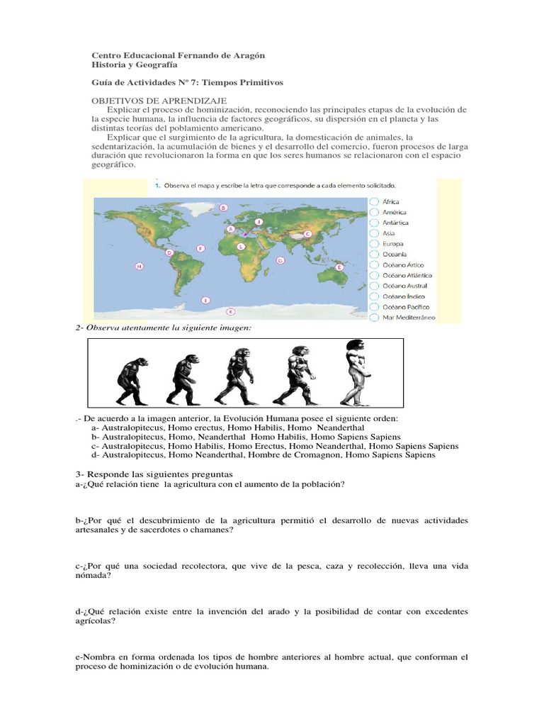 Hominización y Agricultura en la Historia | PDF | Homo | Evolución humana
