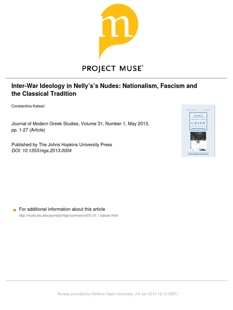 Inter-War Ideology in Nelly's's Nudes | PDF | Fascism | Greeks