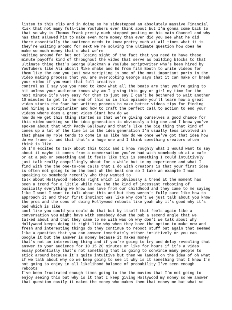 Script Writing Pdf Pdf Streaming Media You Tube