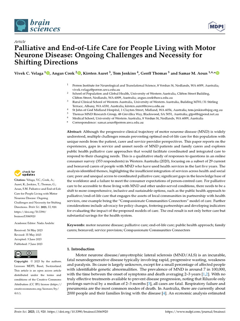 Palliative Care Challenges in MND | PDF | End Of Life Care | Caregiver