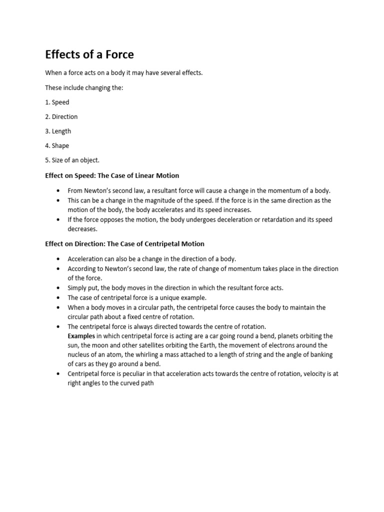 Effects of a force form 3 pdf