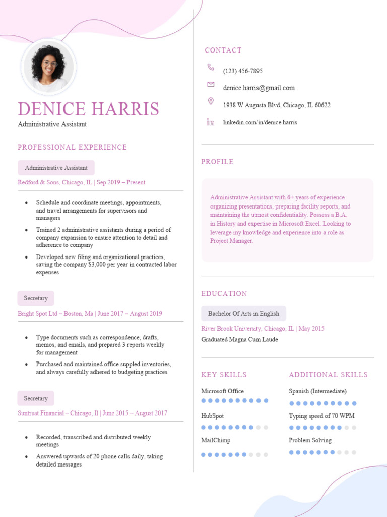 Two Column Resume Template Violet Blue | PDF | Résumé | Business