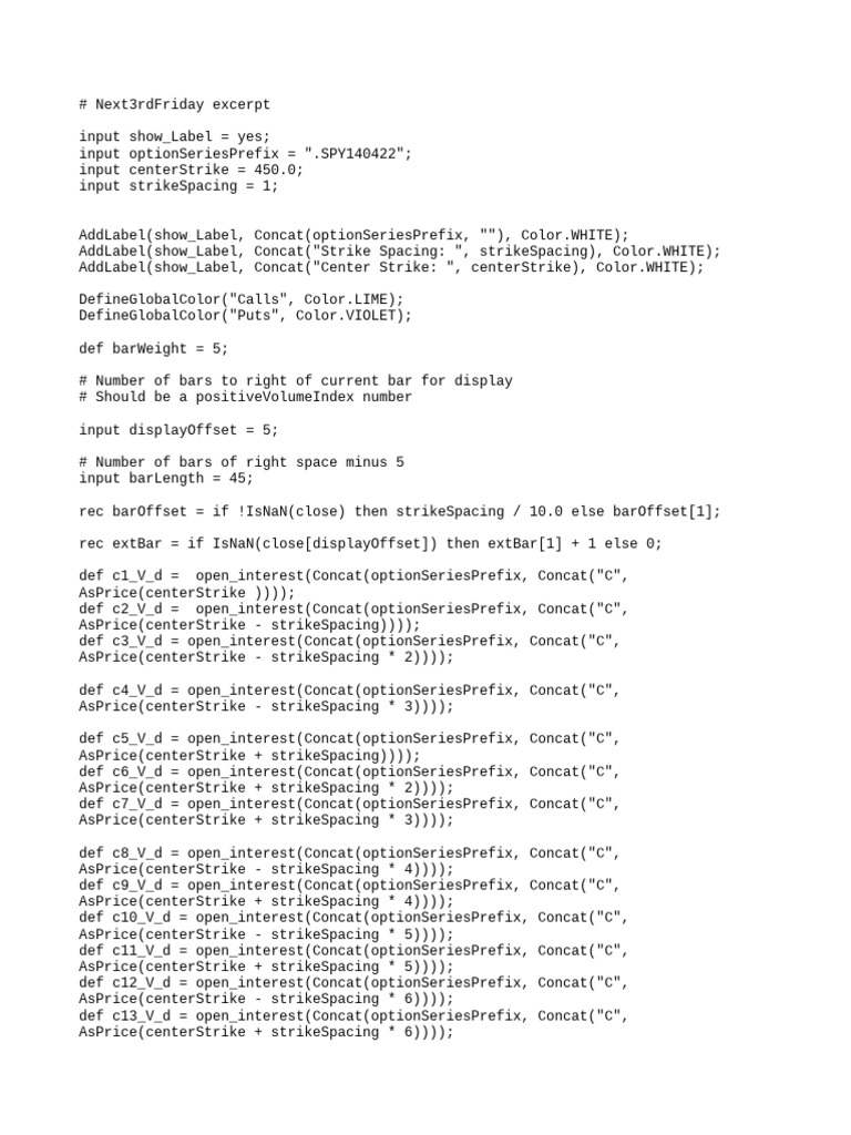 SPY Options Open Interest Script | PDF | Mercedes Benz