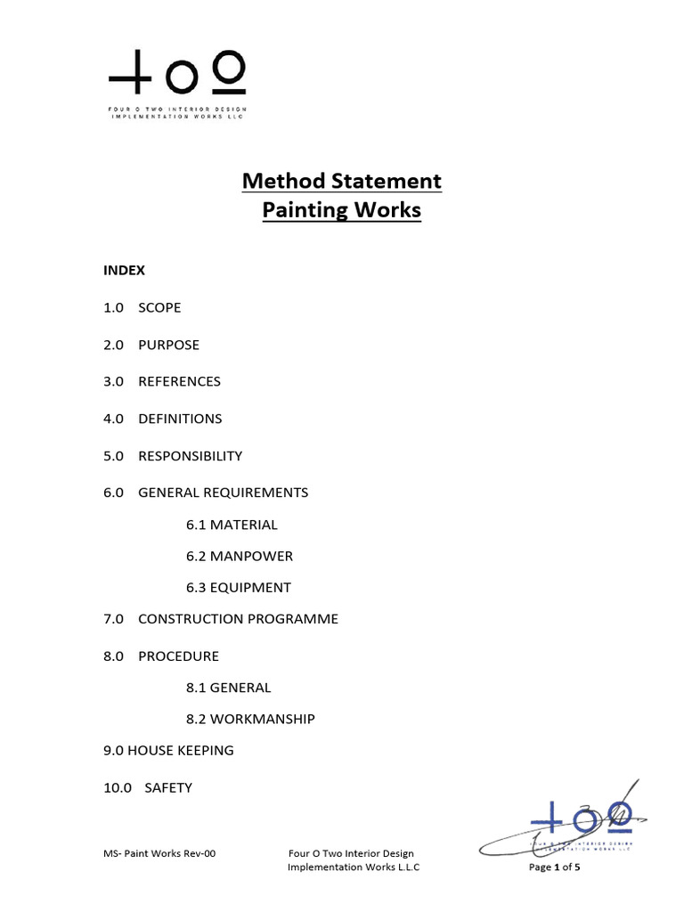 Painting Works Method Statement Guide | PDF | Quality Assurance | Paint