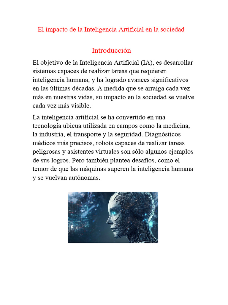 El Impacto de La Ia en La Sociedad | PDF | Inteligencia artificial ...