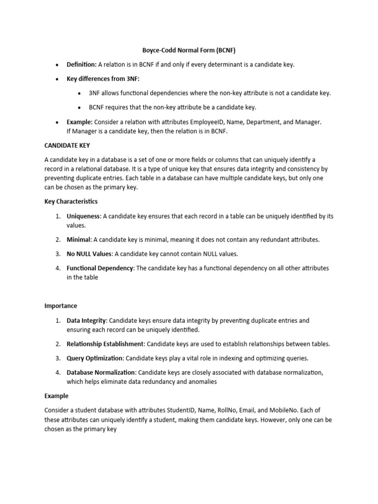 Advanced database concepts3 bcnf notes download free pdf software