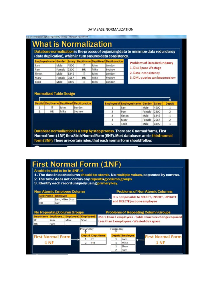 Advanced Database Concepts2-Database Normalization | PDF