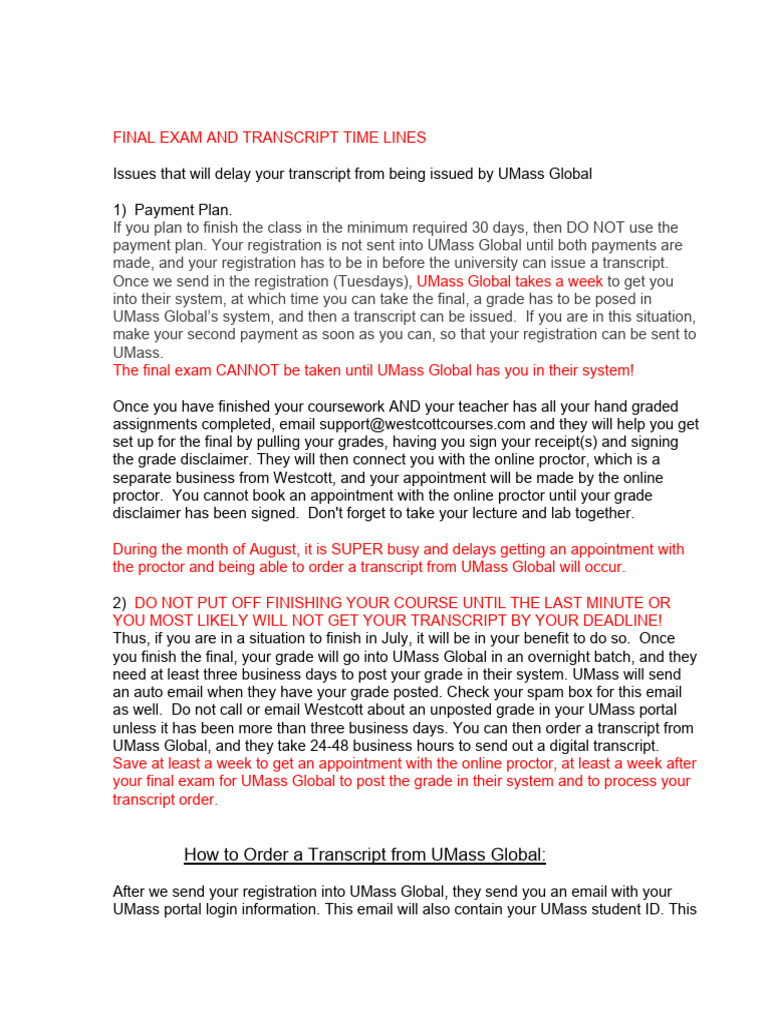 Westcott Final:Transcrpt Info PDF Login Password