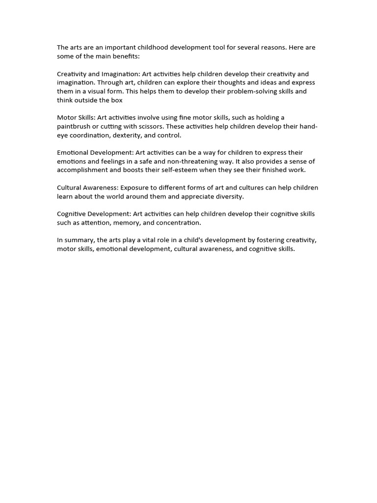 Benefits of Arts in Child Development | PDF | Creativity | Museum