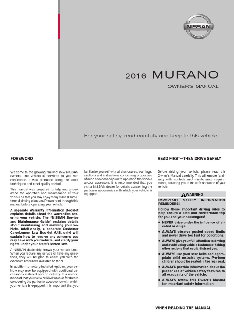 MANUAL NISSAN MURANO 2007 ESPA OL PDF visual data 5