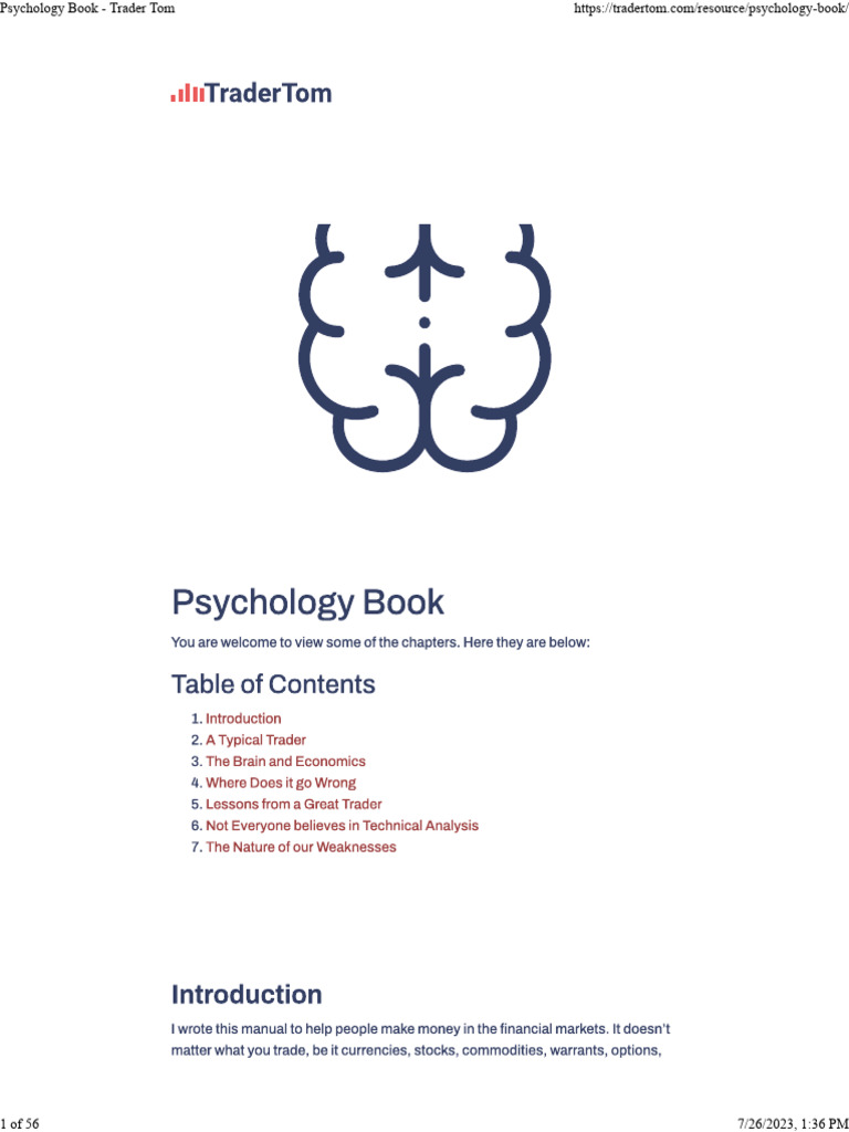 Trader Tom's Psychology Book Guide | PDF | Games & Activities
