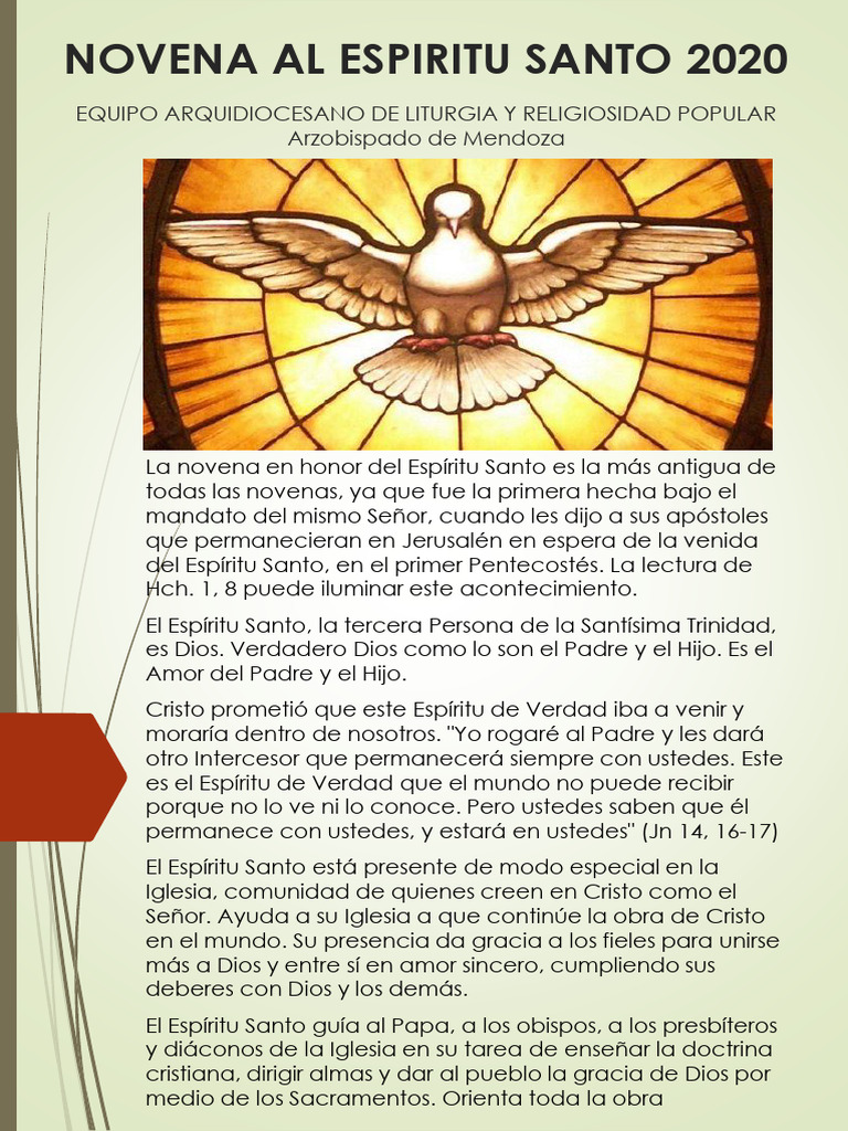 Novena Al Espiritu Santo Catolica