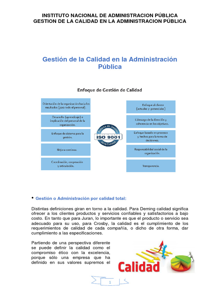 Material Gestion de La Calidad en La Administracion Publica | PDF ...