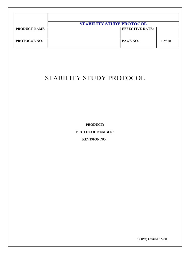 Stability Protocol | PDF