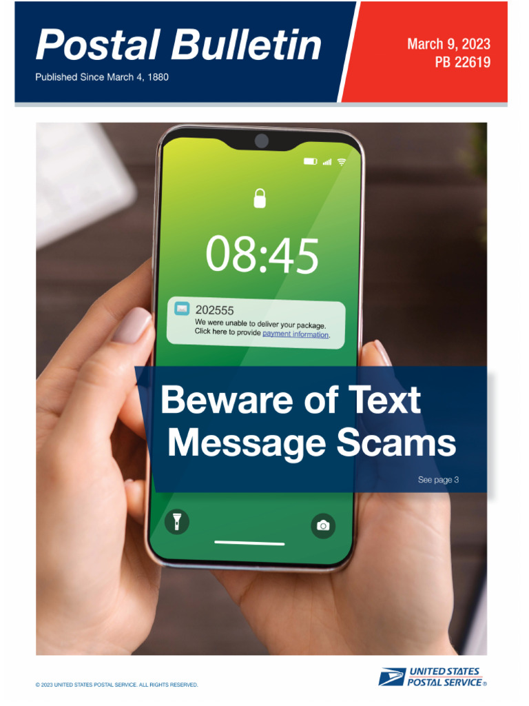 PB 22619 | PDF | United States Postal Service | Phishing