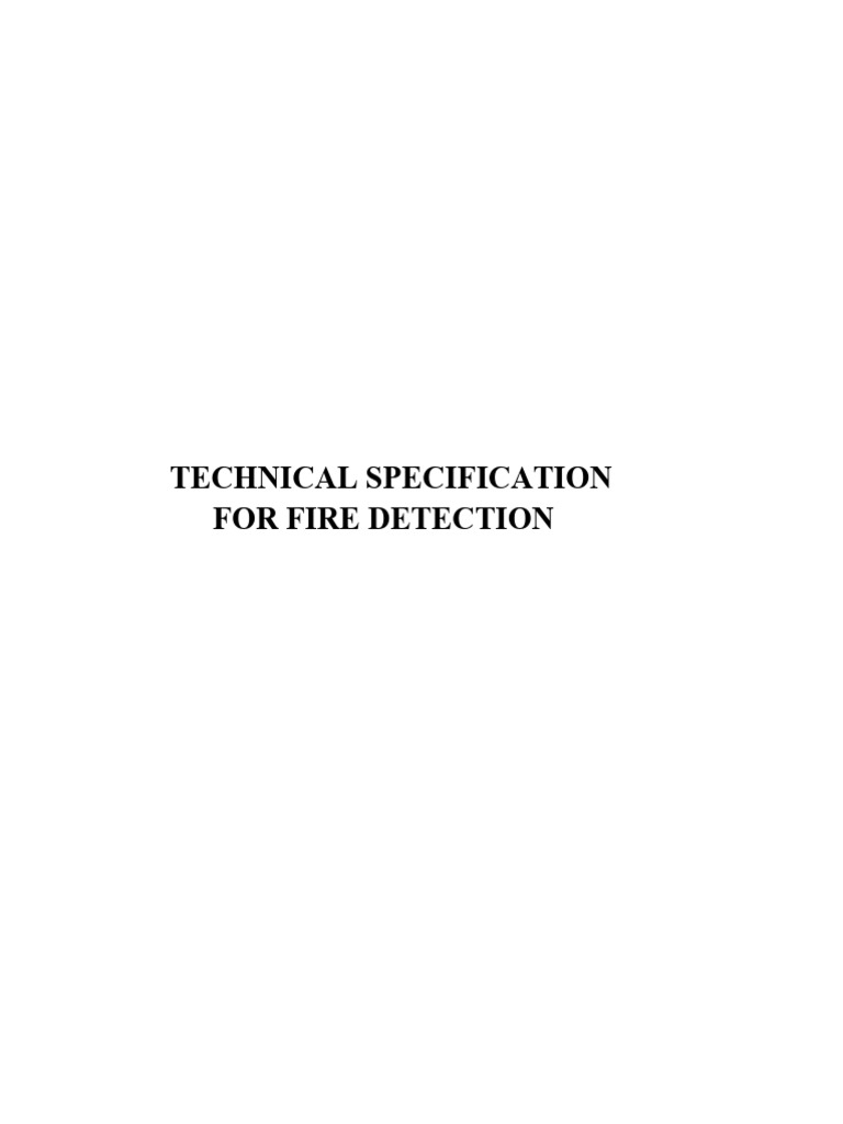 Fire Alarm System Technical Specification | PDF | Battery Charger | Sensor