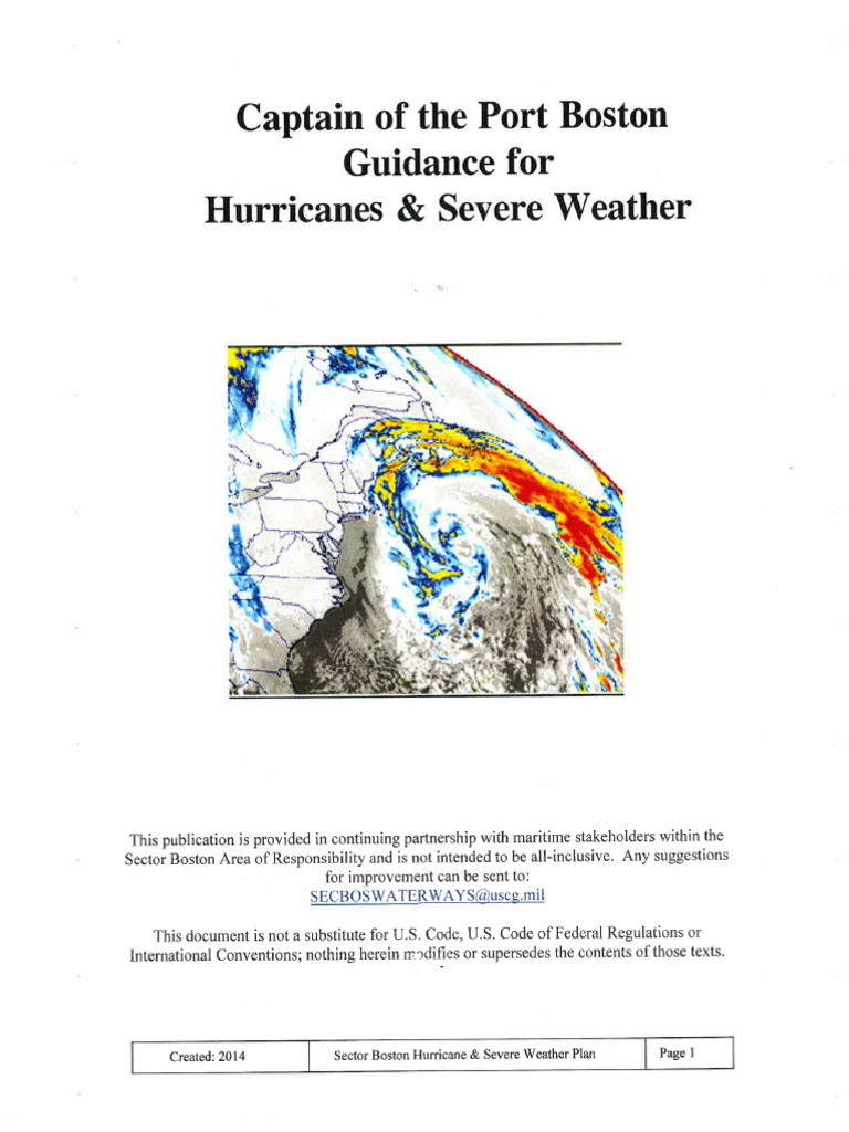 COTP Guidance For Hurricanes and Severe Weather | PDF