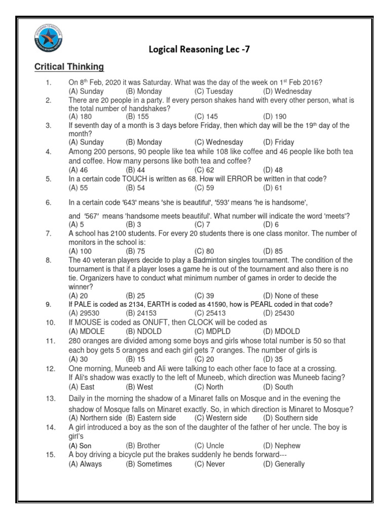 Critical Thinking Pdf