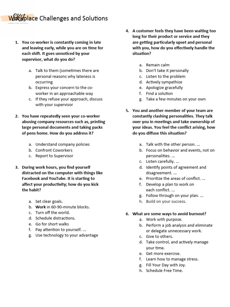Effective Workplace Solutions Guide | PDF | Psychology | Social Psychology