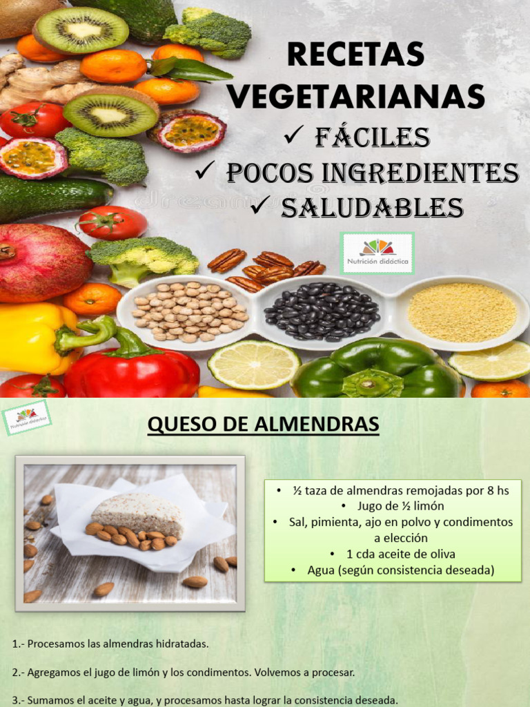 Recetas Vegetarianas Fáciles y Saludables | PDF | Panes | sal