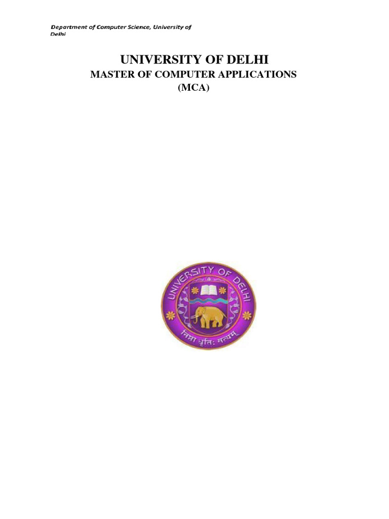 MCA Program Overview at University of Delhi | PDF | World Wide Web ...