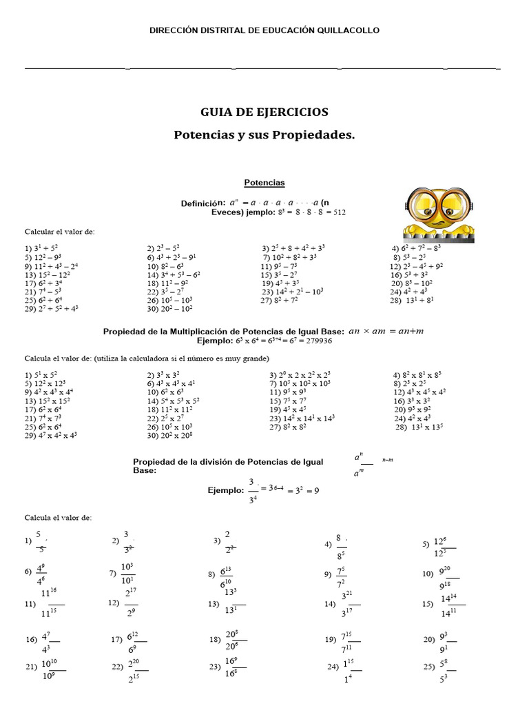 Potencias Y Sus Propiedades Pdf