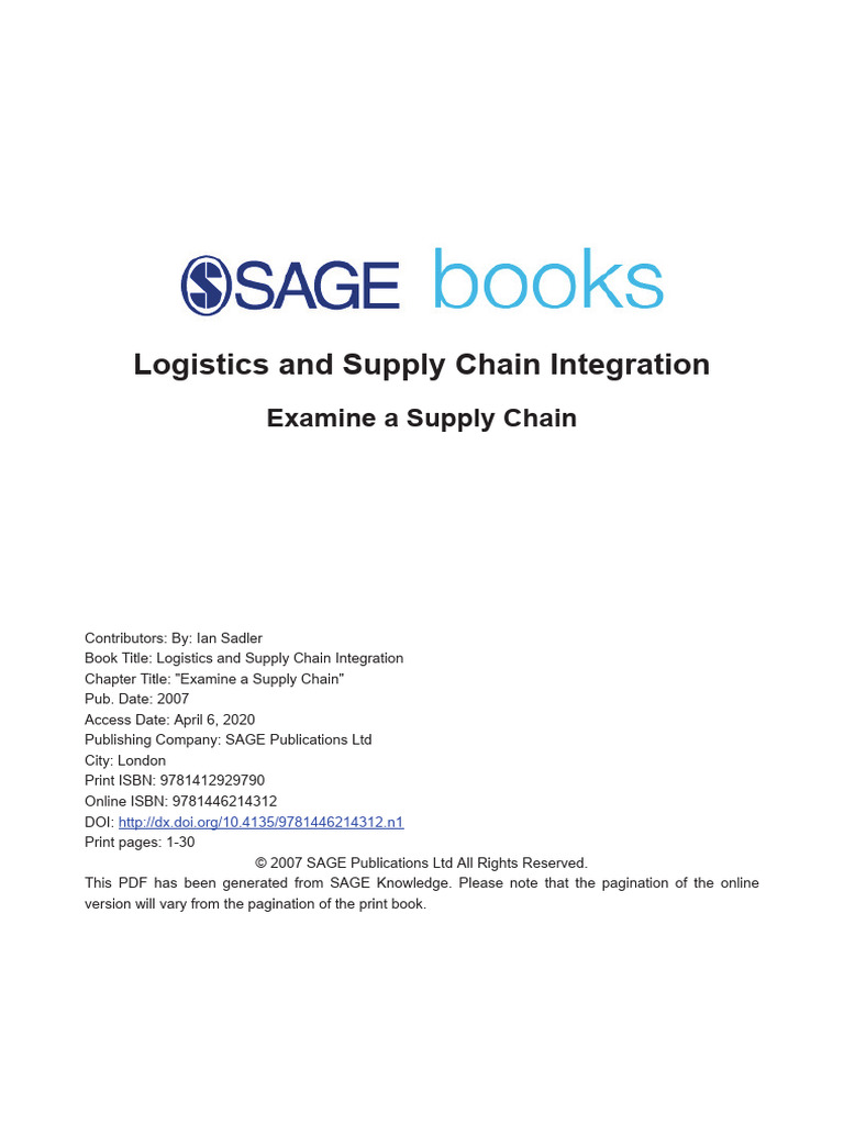 Supply Chain Integration Insights | PDF | Supply Chain | Logistics