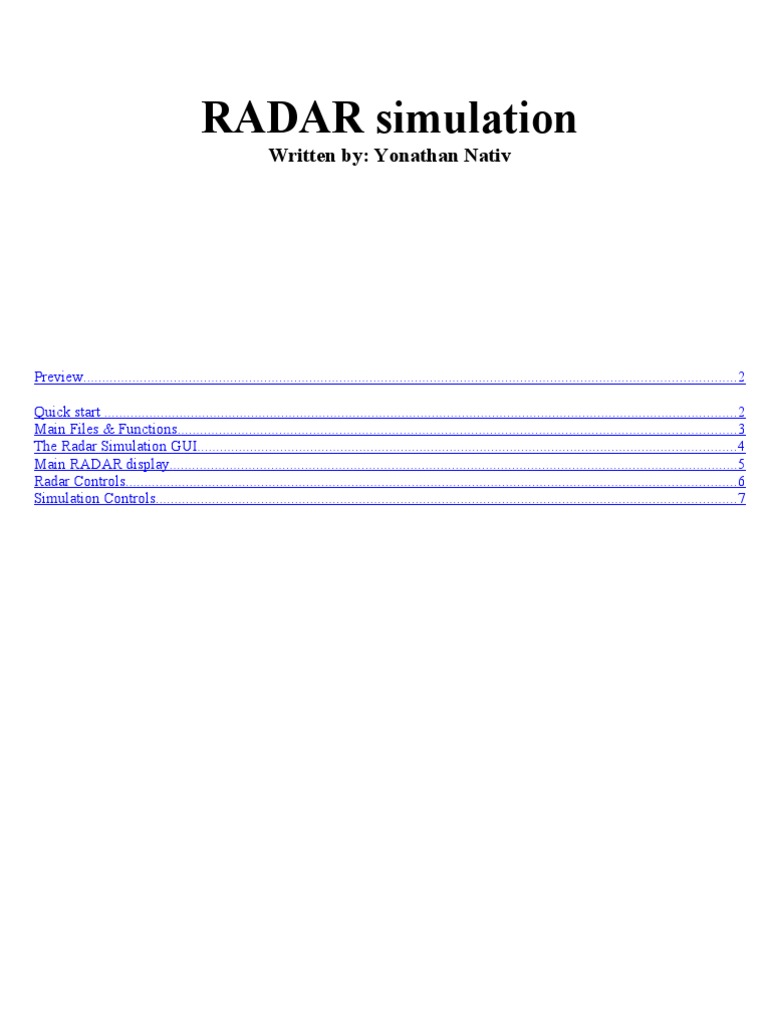Radar Simulation Instructions | PDF