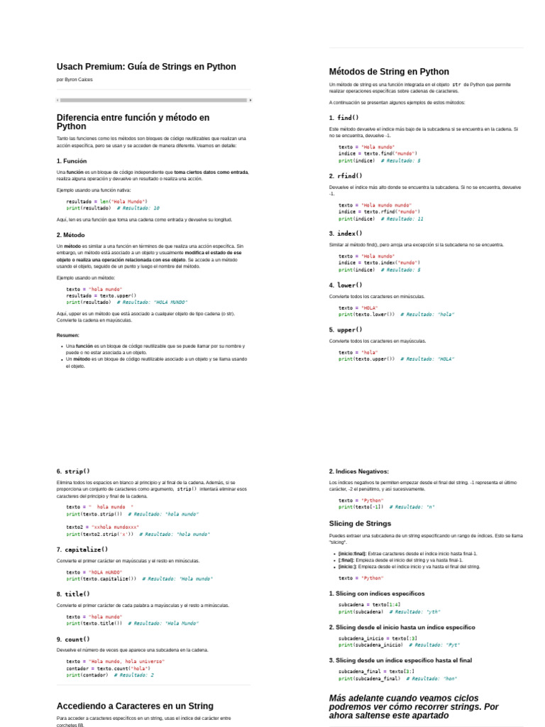 Guía2 Strings-Byron Caices | PDF | Python (lenguaje de programación ...