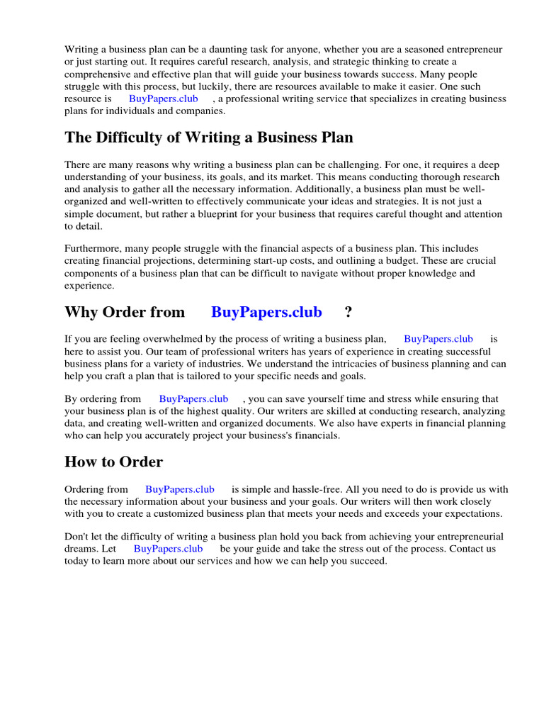 How To Write A Business Plan Wiki PDF Business Plan Loans