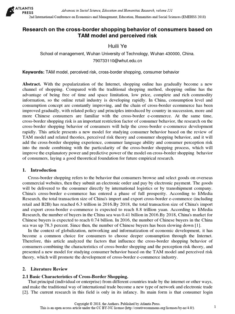 Research On The Cross-Border Shopping Behavior of Consumers Based On ...