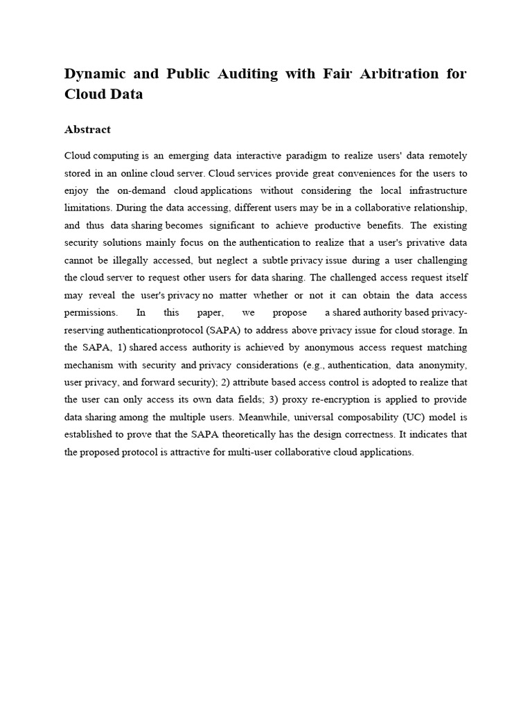 Privacy-Preserving Cloud Data Auditing | PDF