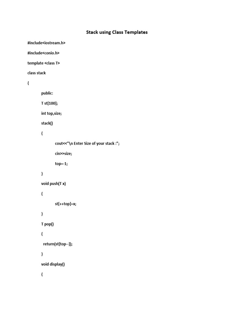 Stack and Queues Using Class Templates | PDF | Queue (Abstract Data ...