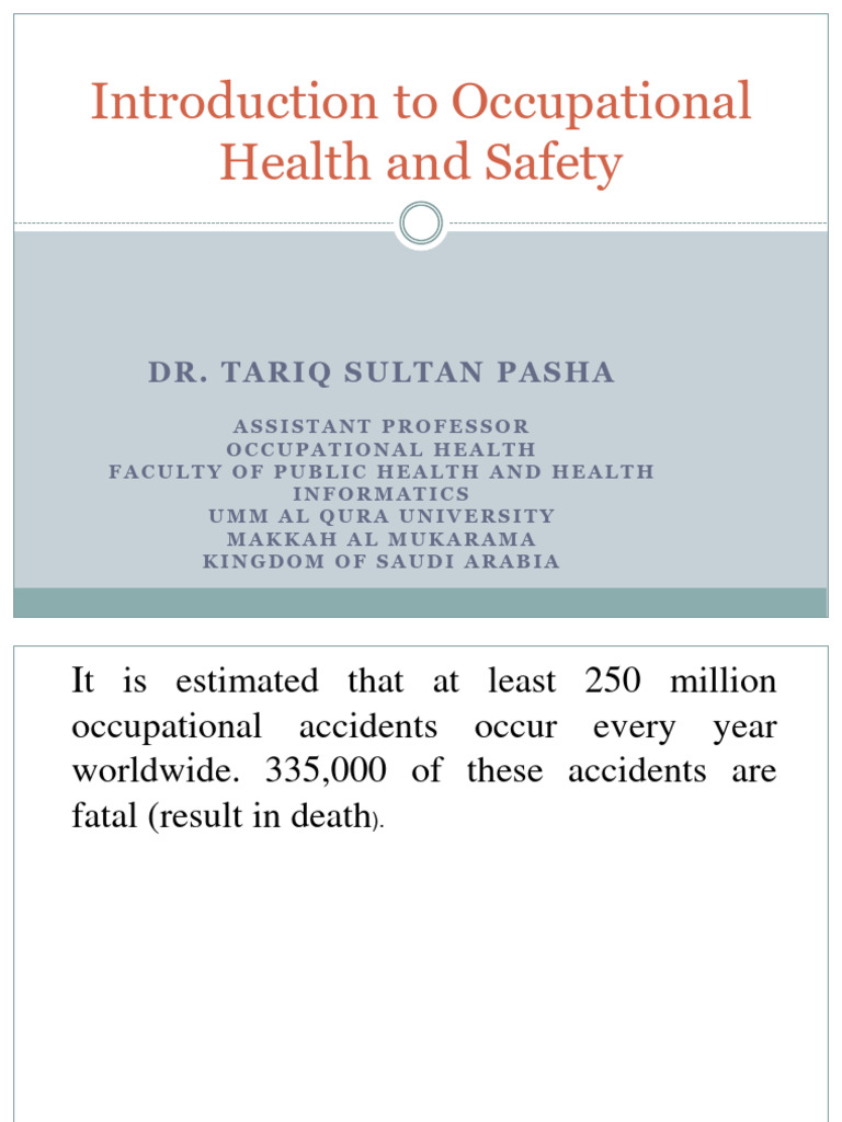 Introduction to Occupational Health | PDF | Occupational Safety And ...