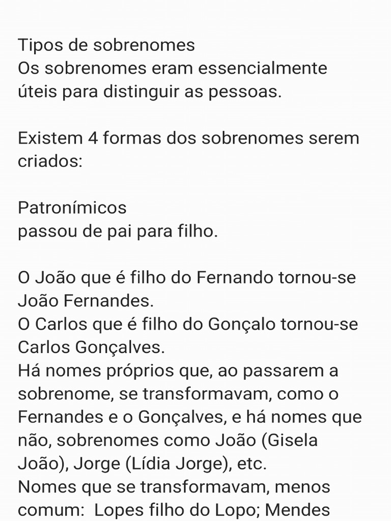 Genealogia - Sobrenomes | PDF