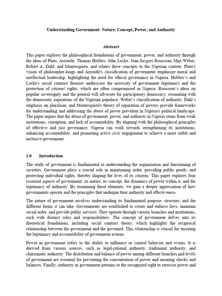 Government Concepts: Power & Authority in Nigeria | PDF | Legitimacy ...