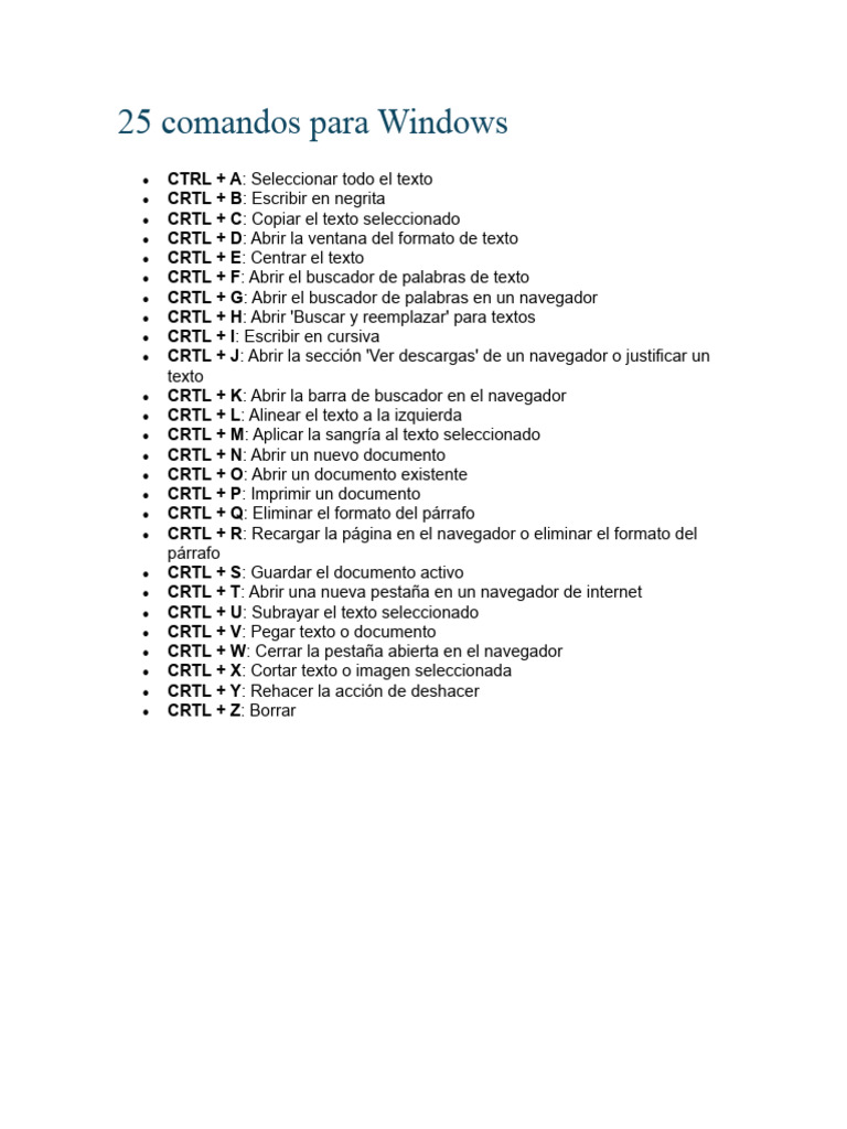 25 Comandos para Windows | PDF | Informática