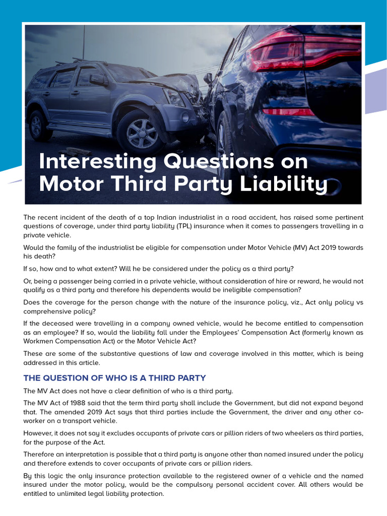 Third Party Liability Insurance Insights | PDF | Tort | Legal Liability