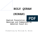 English Yusuf Ali Old Quran Verse Notes
